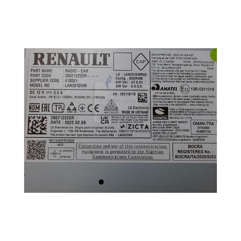 ECRAN GPS DACIA SANDERO