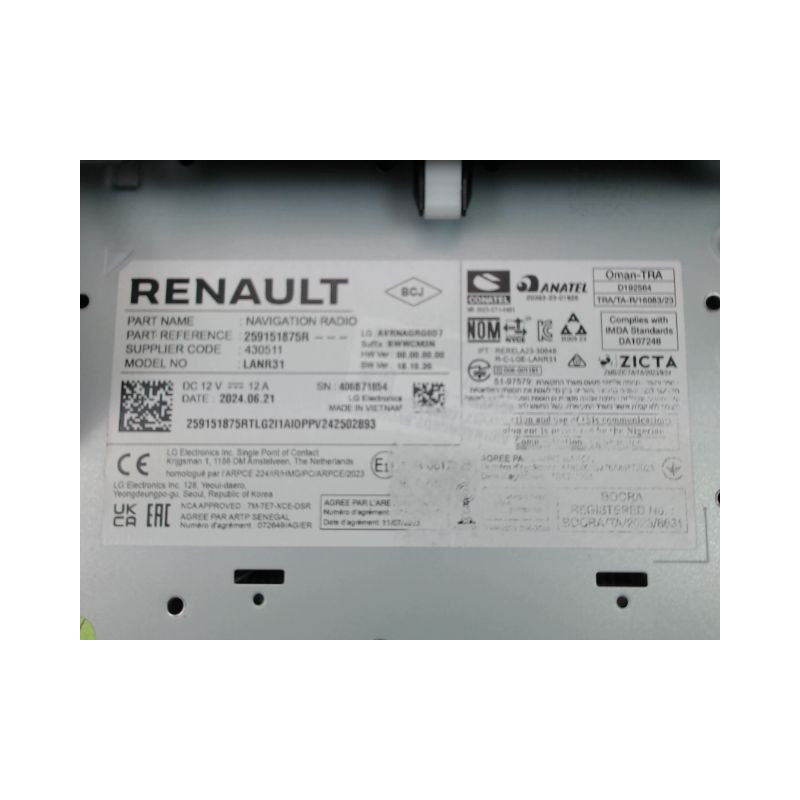 AUTORADIO DACIA DUSTER 2010-