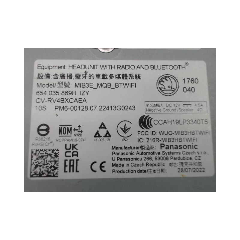 AUTORADIO SKODA FABIA 2007-