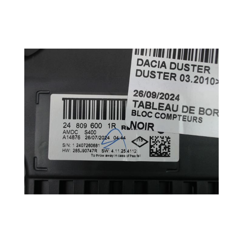 BLOC COMPTEURS DACIA DUSTER 2010-