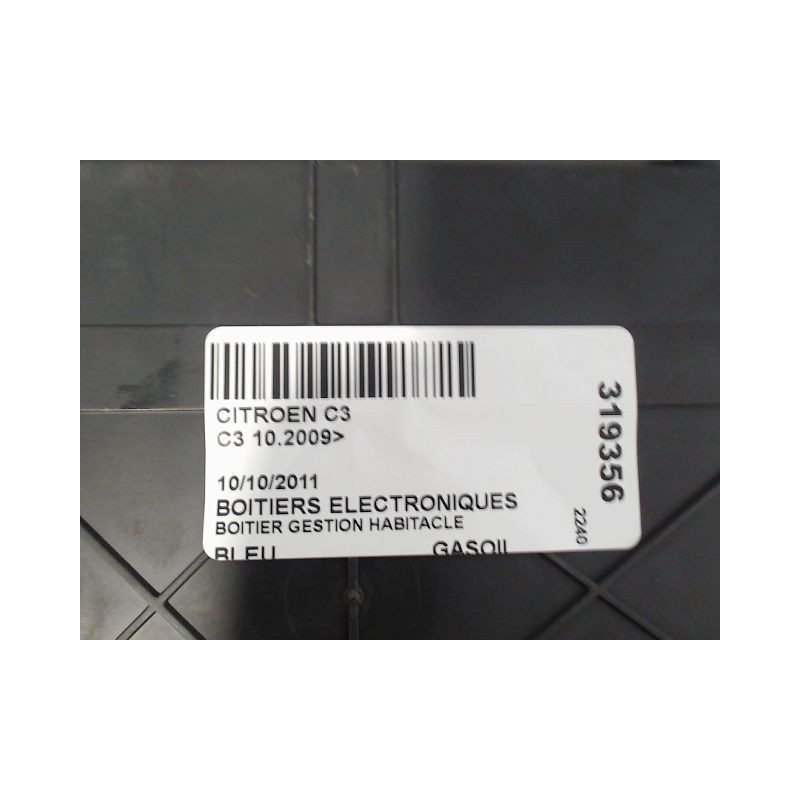 BOITIER GESTION HABITACLE CITROEN C3 2009-