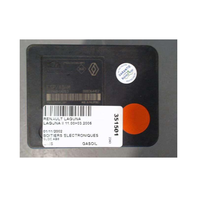 UNITE HYDRAULIQUE ABS RENAULT LAGUNA II 00-2005