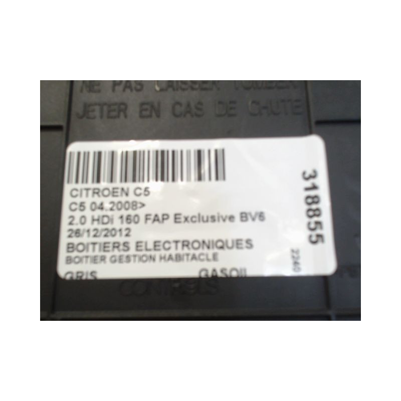 BOITIER GESTION HABITACLE CITROEN C5 2008-