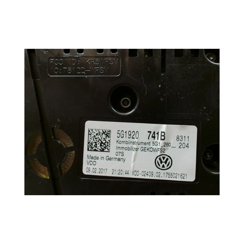 BLOC COMPTEURS VOLKSWAGEN GOLF VII Phase 1 (5G) 2012-...