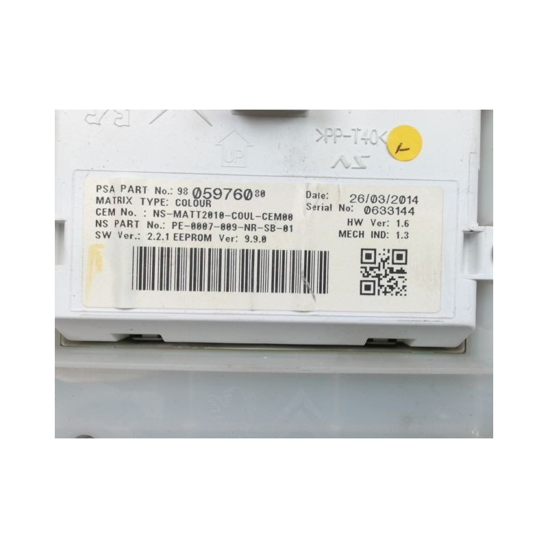 BLOC COMPTEURS PEUGEOT 2008 Phase 1 2013-...