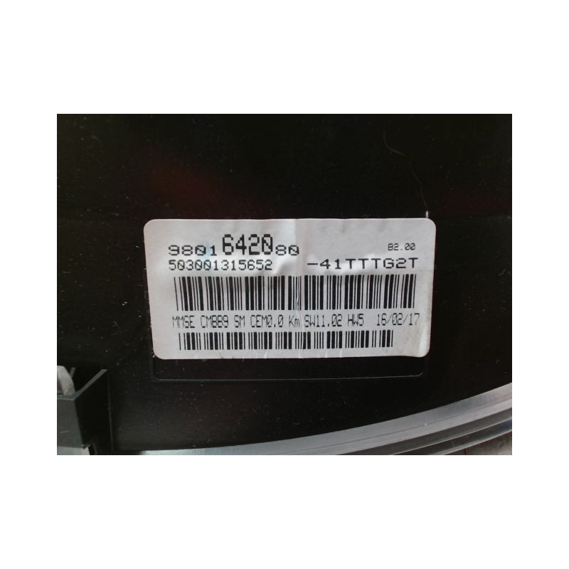 BLOC COMPTEURS PEUGEOT PARTNER BREAK II Phase 2 (B9) 2012-...