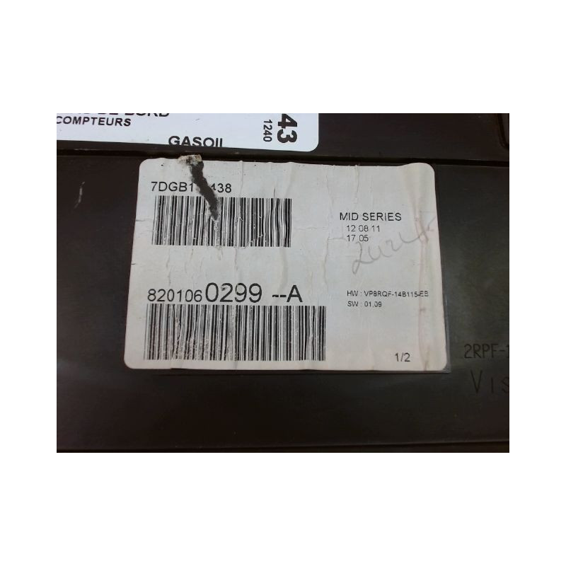 BLOC COMPTEURS RENAULT CLIO III Phase 2 2009-2014
