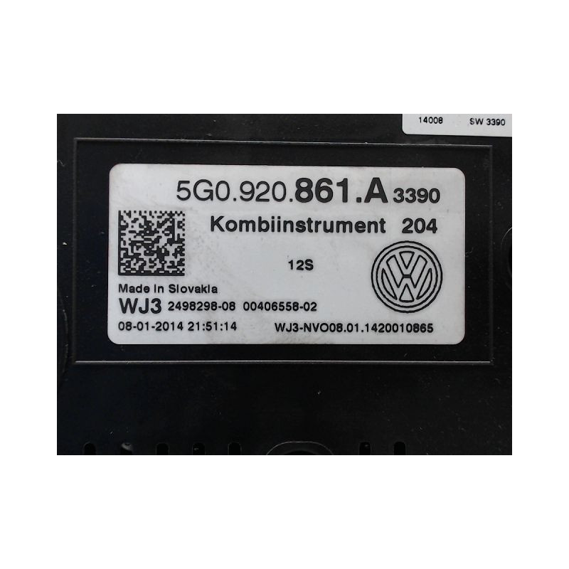 BLOC COMPTEURS VOLKSWAGEN GOLF VII