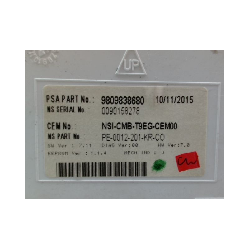BLOC COMPTEURS PEUGEOT 308 2011-
