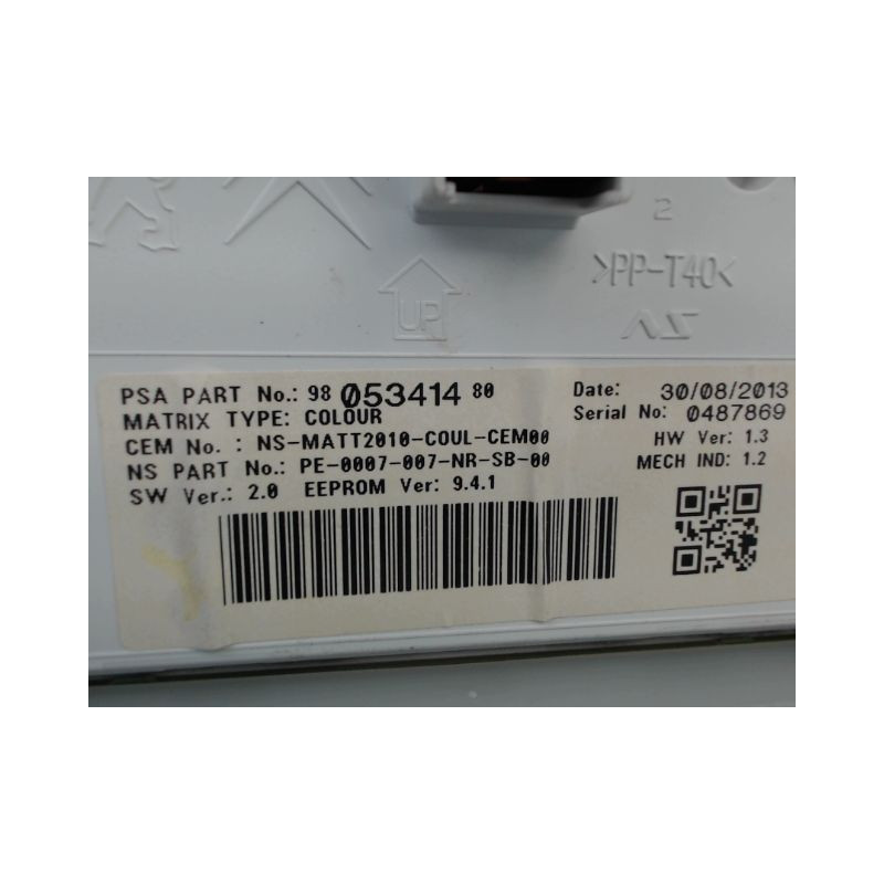 BLOC COMPTEURS PEUGEOT 2008