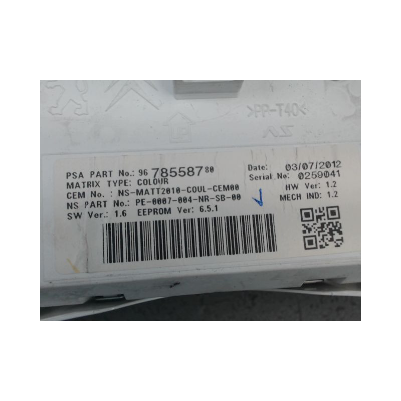 BLOC COMPTEURS PEUGEOT 508
