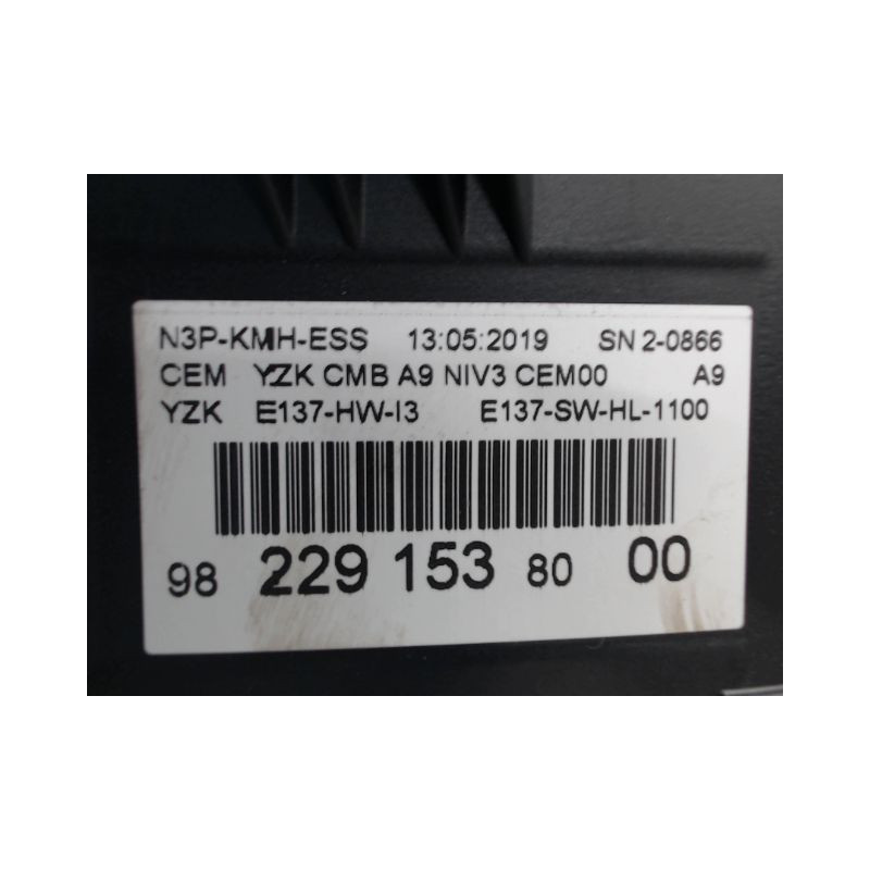 BLOC COMPTEURS PEUGEOT 208