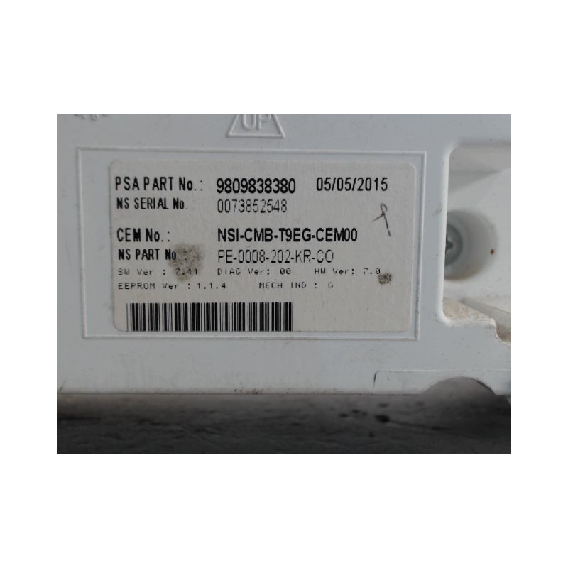 BLOC COMPTEURS PEUGEOT 308