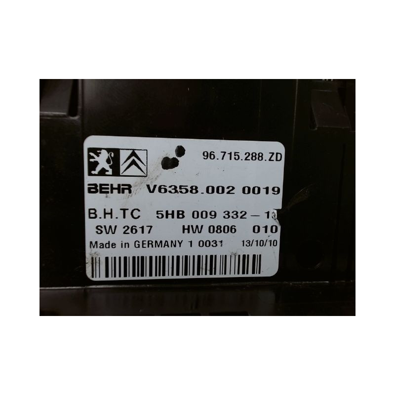COMMANDE DE CHAUFFAGE CITROEN C5