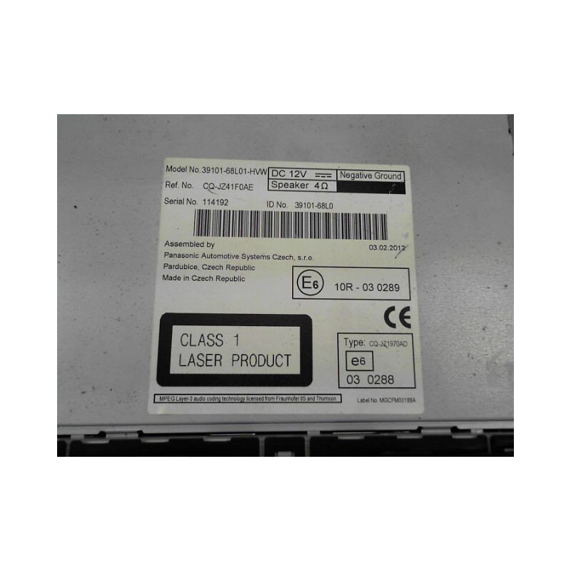 AUTORADIO SUZUKI SWIFT 3P