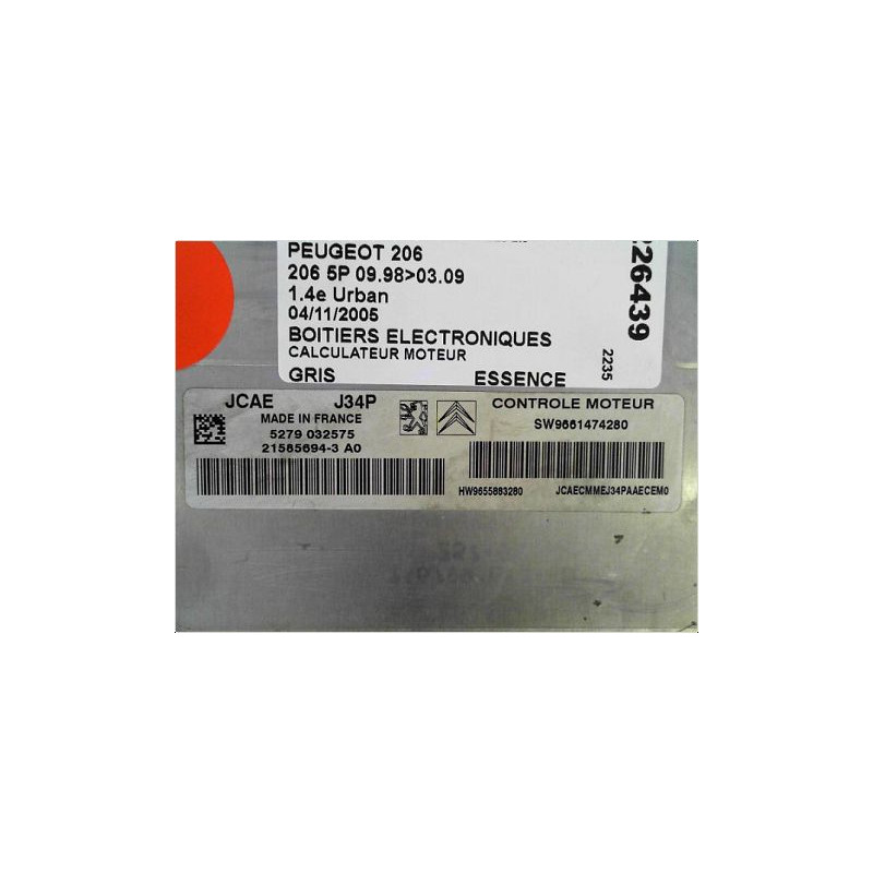 CALCULATEUR MOTEUR PEUGEOT 206 98-09