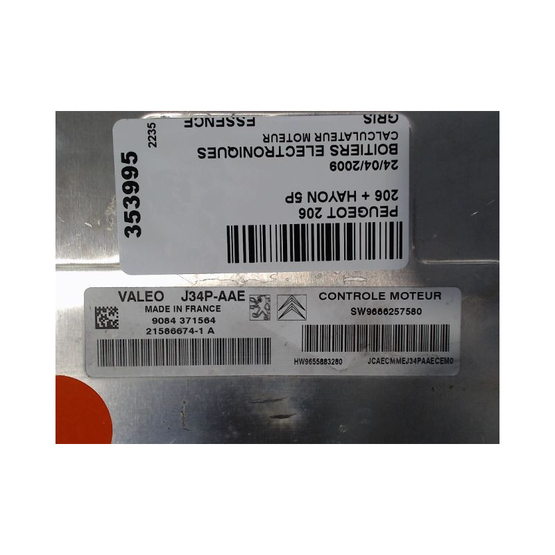 CALCULATEUR MOTEUR PEUGEOT 206 + 2009-2013