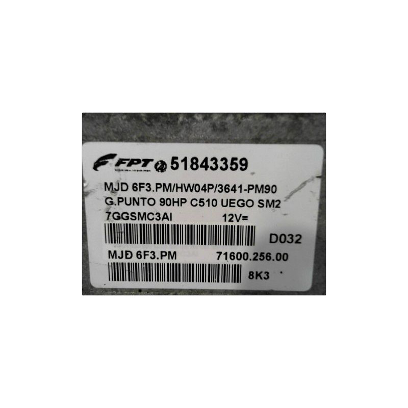 CALCULATEUR MOTEUR FIAT GRANDE PUNTO III 05-13