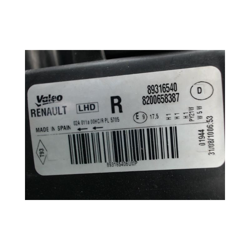 PHARE DROIT RENAULT MODUS