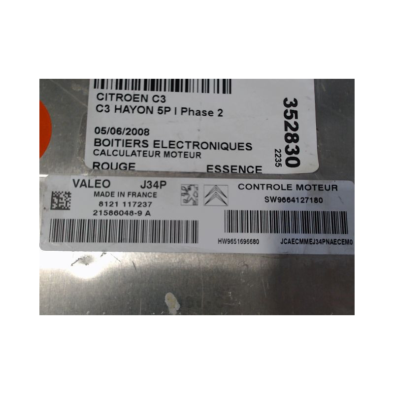 CALCULATEUR MOTEUR CITROEN C3 I Phase 2 2005-2010