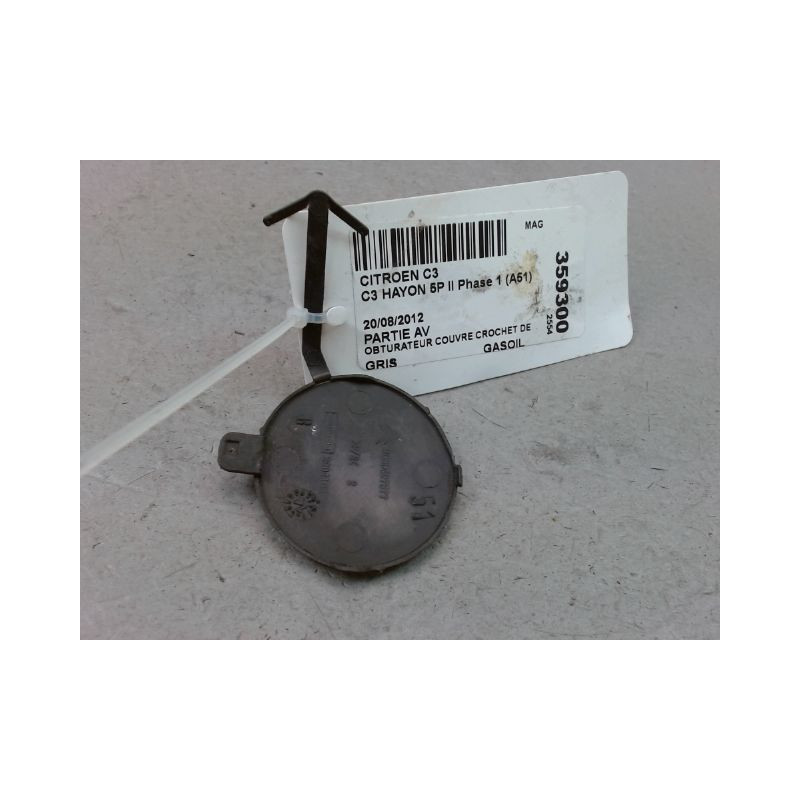 OBTURATEUR COUVRE CROCHET DE BOUCLIER AV CITROEN C3 II Phase 1 (A51) 2009-2013