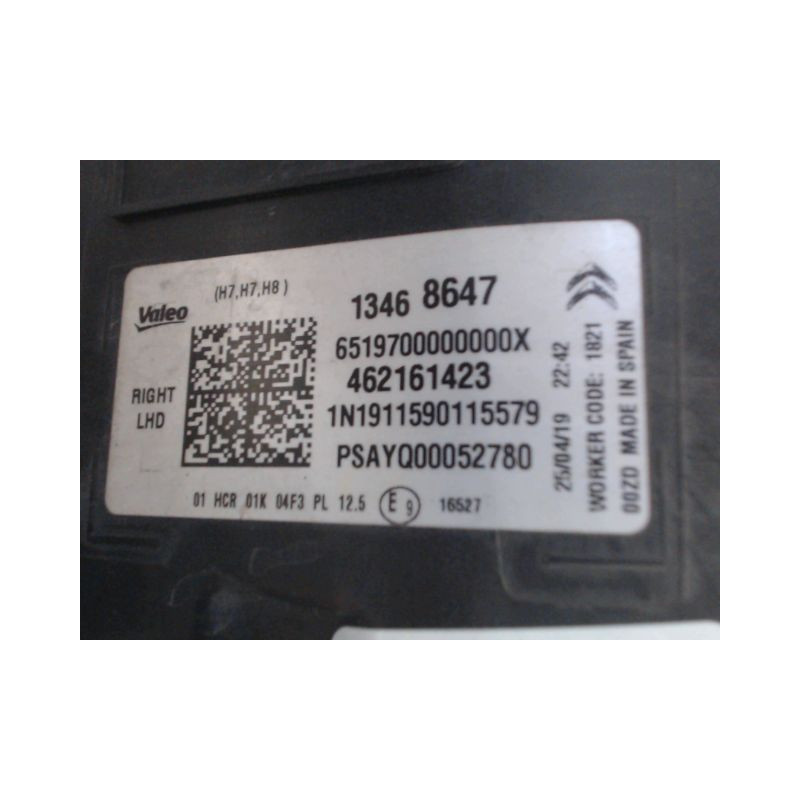 PHARE DROIT CITROEN C3 AIRCR.