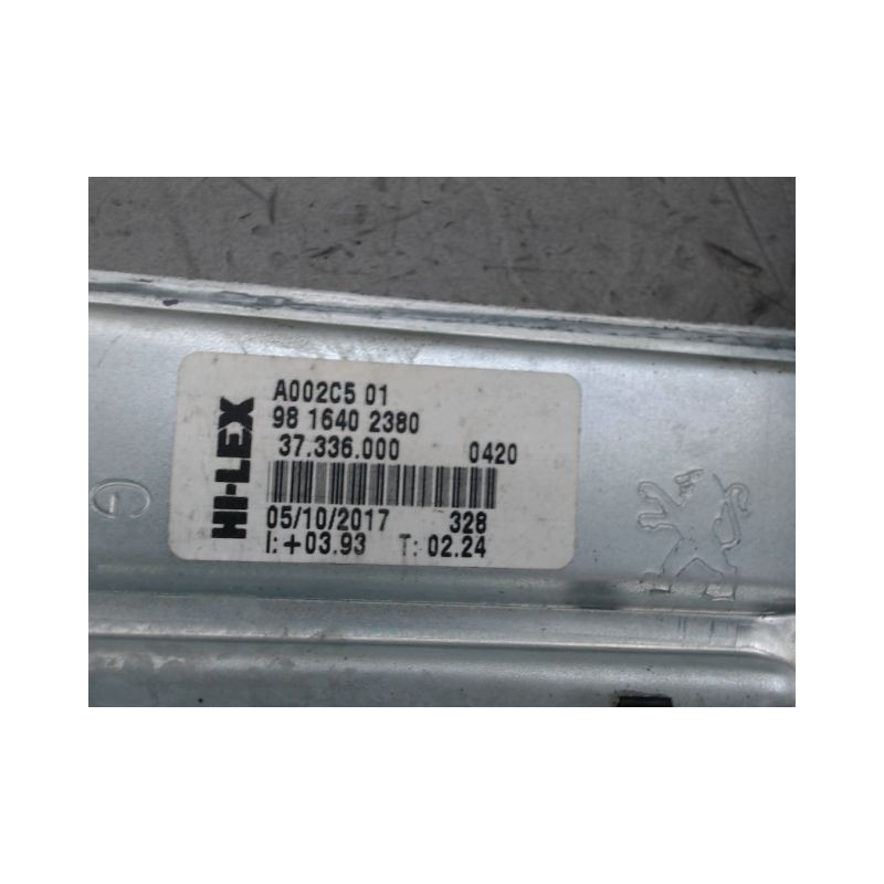 MECANISME LEVE-GLACE ARRIERE GAUCHE PEUGEOT 208