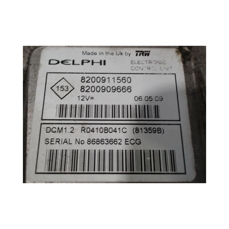 CALCULATEUR MOTEUR RENAULT GRAND MODUS Phase 2 2008-2012